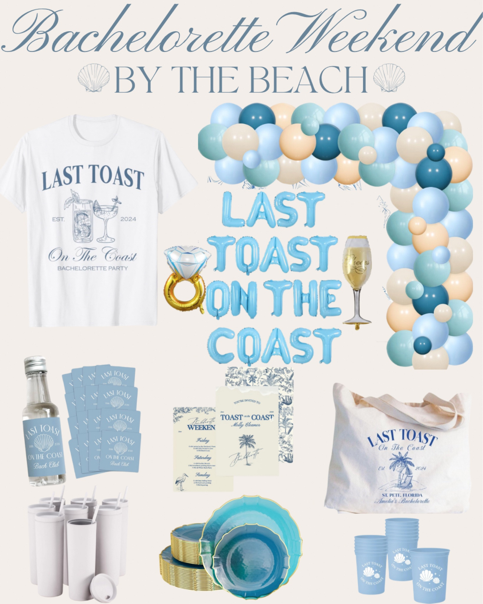 last toast on the coast bachelorette decorations, bachelorette decor, coastal bachelorette decorations, Amazon decorations for bachelorette weekend 

#LTKParties #LTKFindsUnder50 #LTKWedding