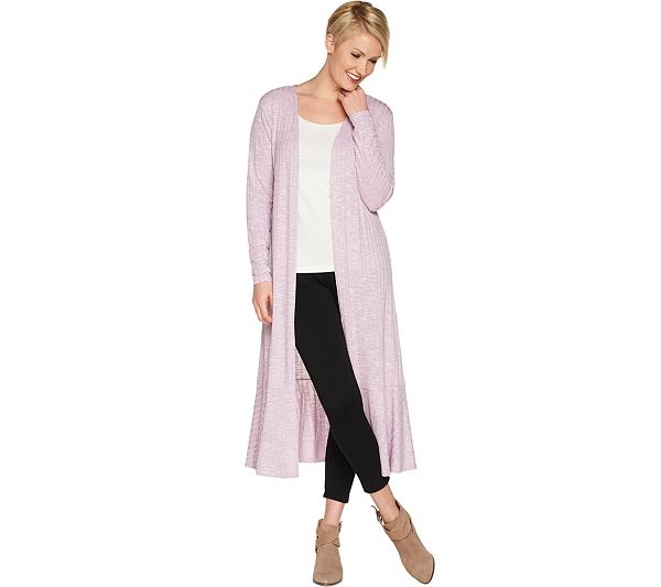 Lisa Rinna Collection Knit Duster with Ruffle Hemline | QVC