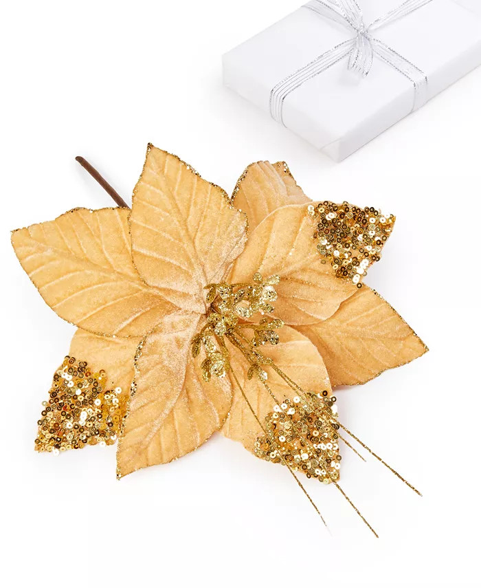 Citrus Sunshine Gold Poinsettia Pick, Created for Macy's | Macys (US)
