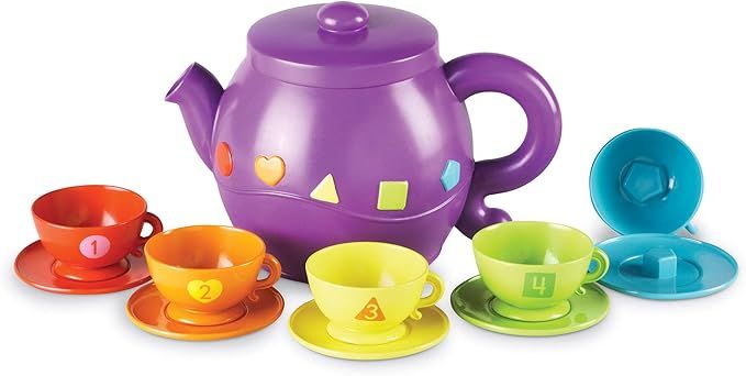 Learning Resources Serving Shapes Tea Set, Color Recognition and Counting Toy, 11 Pieces, Ages 2+ | Amazon (US)