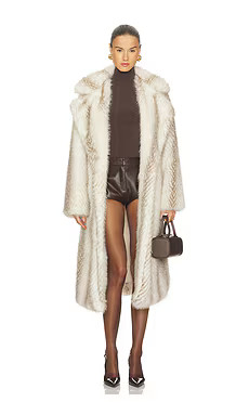 MORE TO COME x Emma Leger Carrie Faux Fur Coat in Beige from Revolve.com | Revolve Clothing (Global)