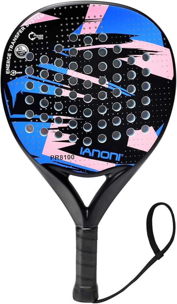 Padel Racket Carbon Fiber Surface with EVA Memory Flex Foam Core Lightweight Padel Racquet | Amazon (US)