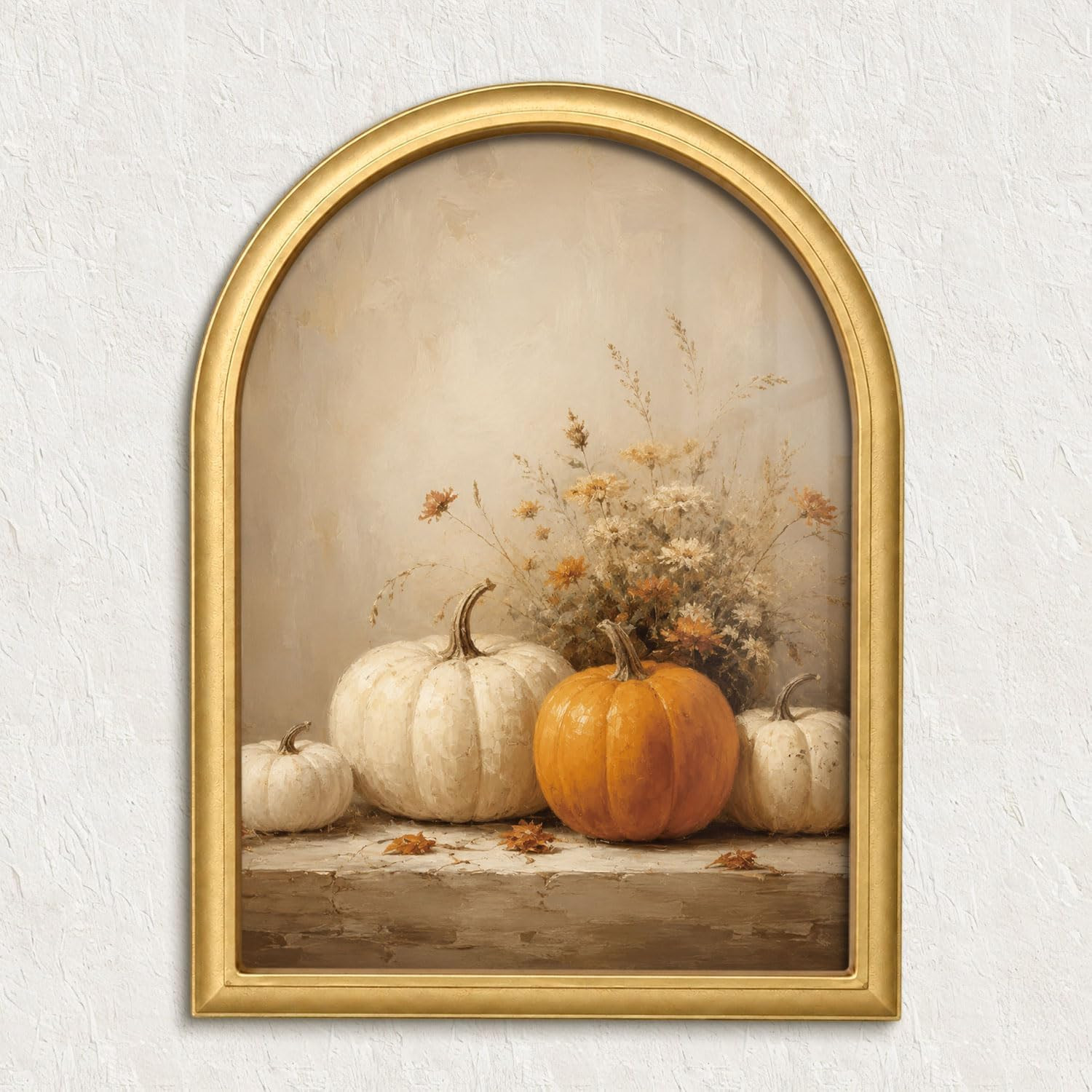 Wheatwin Fall Wall Decor, Pumpkins Gold Arched Framed Wall Art Fall Artwork | Amazon (US)