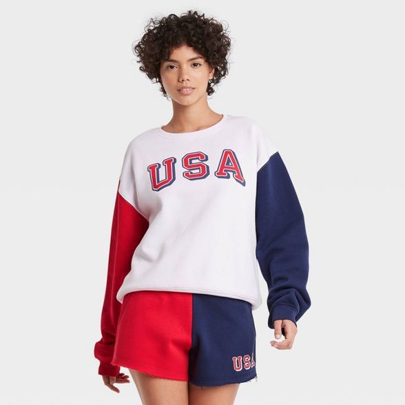 Women's USA Colorblock Graphic Sweatshirt | Target