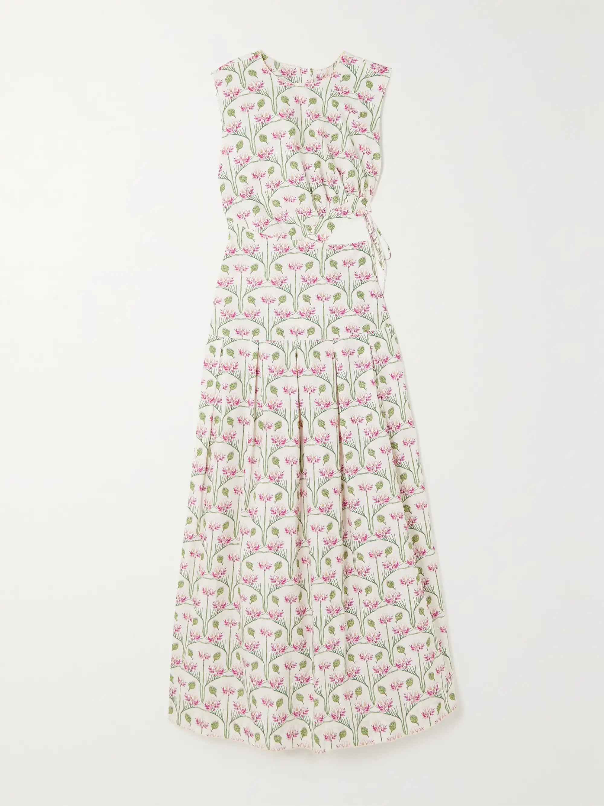 + NET SUSTAIN Otoño Trebol cutout floral-print cotton midi dress | NET-A-PORTER (US)