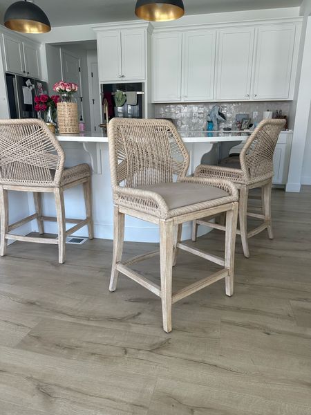 I got the 26” counter stools but there are other cheaper options and dupes! Not super kid friendly but very pretty🥲😂

#LTKhome