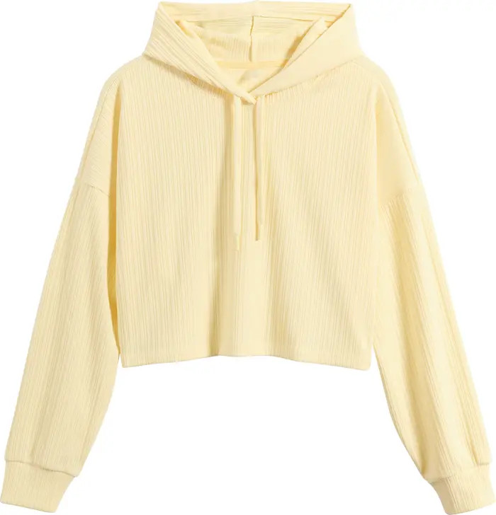Breathe Easy Rib Crop Hoodie | Nordstrom
