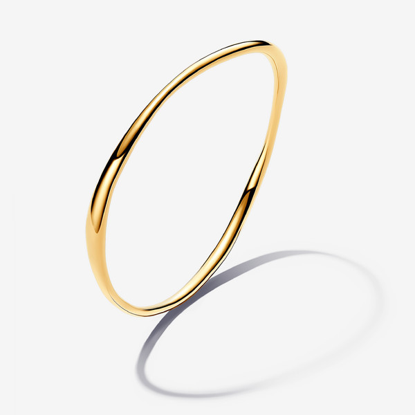 Pandora Organically Shaped Bangle - 14k Gold-plated unique metal blend - Sz. 17 cm | Pandora (AU)