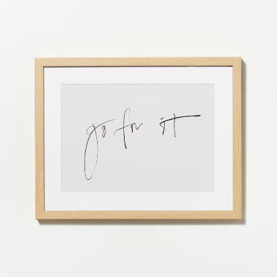 14" x 11" Go For It Framed Wall Art Cream - Threshold™ designed with Studio McGee | Target