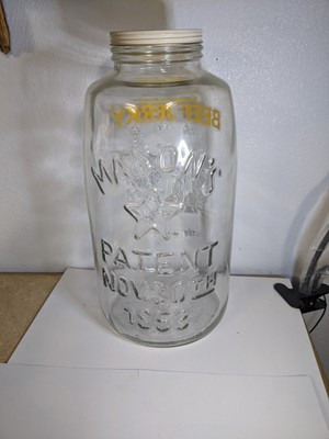 Vintage 18" Large 5 Gallon Masons 1858 Star Eagle Pickle Fruit Glass Jar | eBay US