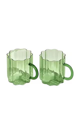 Fazeek Wave Mugs Set of 2 in Green from Revolve.com | Revolve Clothing (Global)