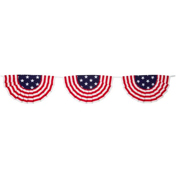 Way To Celebrate 4th of July 3 piece Red White Blue Flocked Bunting, 96" - Walmart.com | Walmart (US)