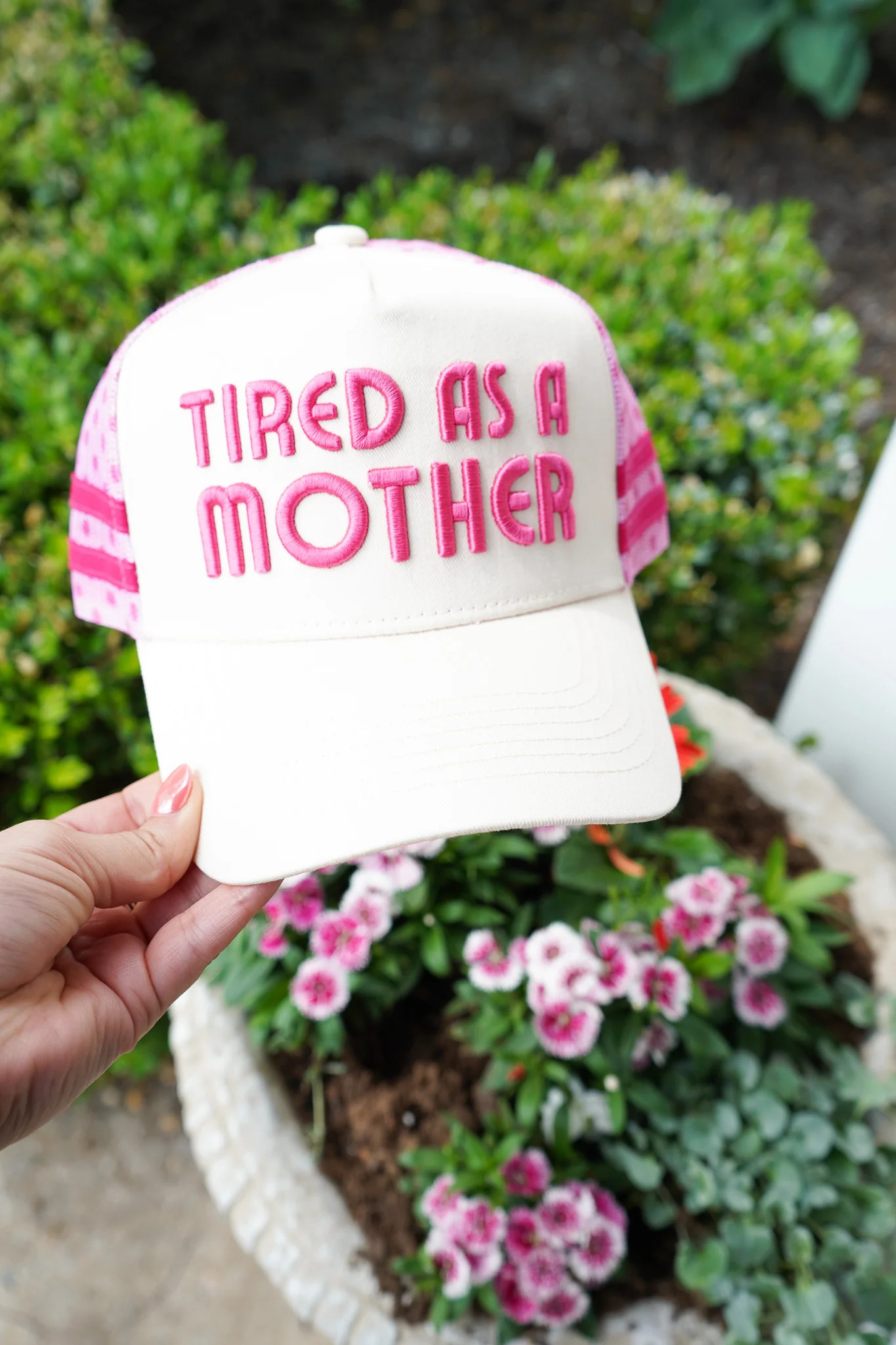 Tired as a Mother - Tan Trucker Hat | KenzKustomz