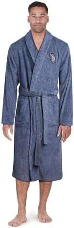 U.S. Polo Assn. Mens Bathrobe - Super Soft Plush Fleece Robe - Cozy Spa Lounge Robe for Men with ... | Amazon (US)