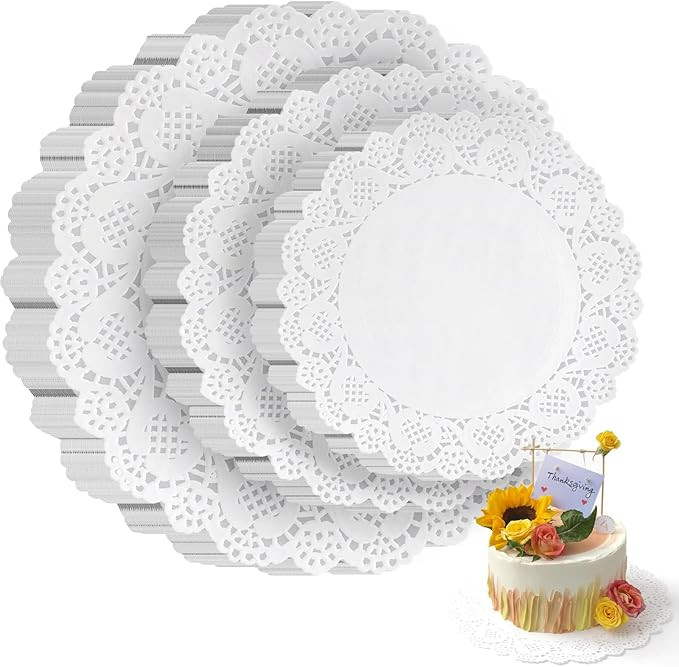 HAKSEN 108 PCS Paper Doilies, 6.5, 8.5 and 10.5 inch Lace Doilies for Tables, Round Paper Placema... | Amazon (US)