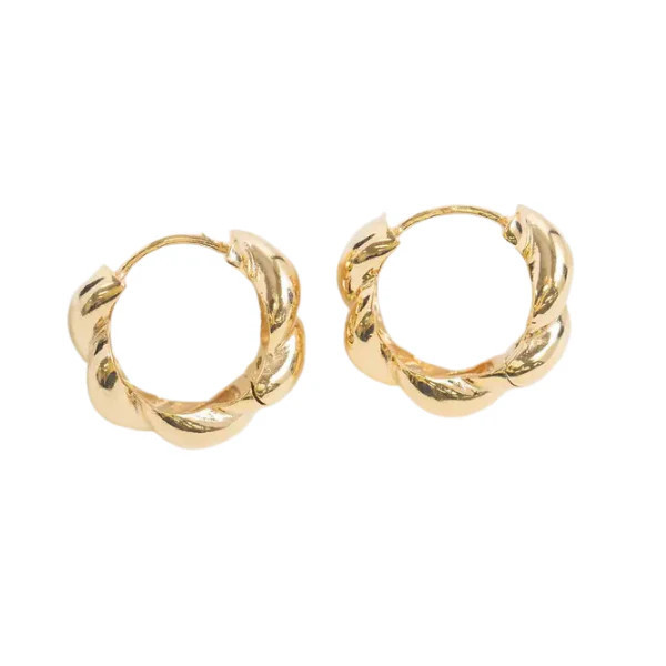 Twisted Huggie Hoop Earrings | EB and Co.