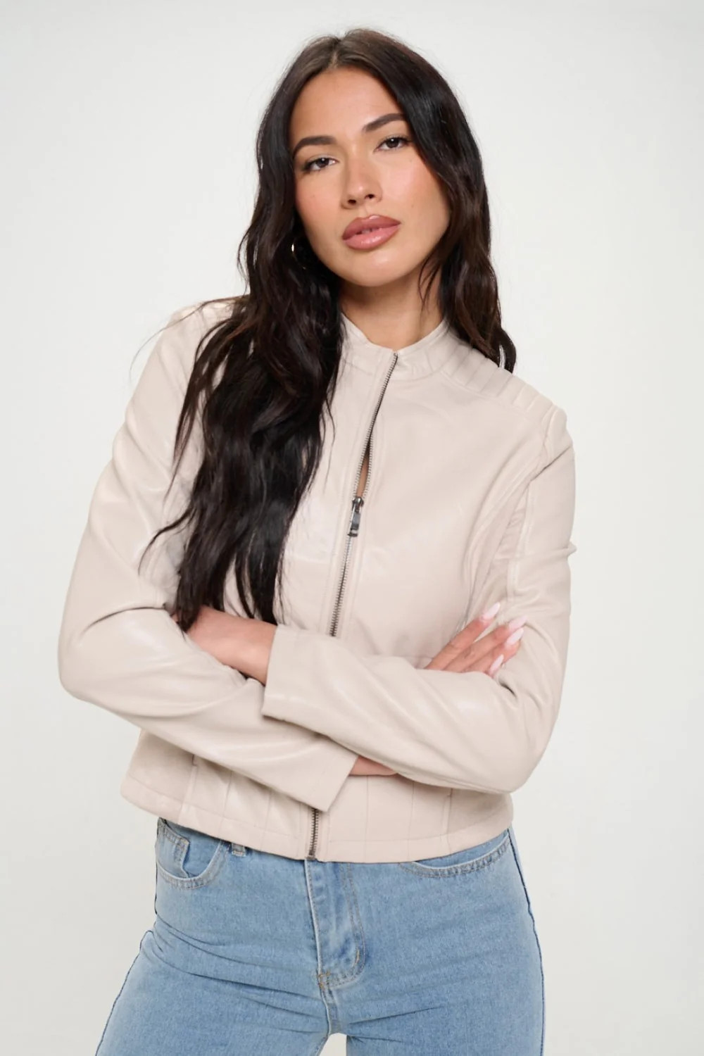 Zip Up Vegan Moto Jacket | Shop Simon