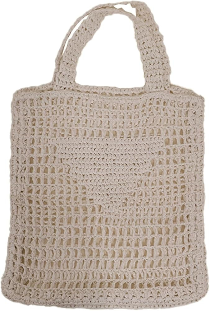 Straw Woven Tote Bag Women Mesh Beach Bags Hollow Hobo Beach Large Shoulder Summer Travel Bag | Amazon (US)