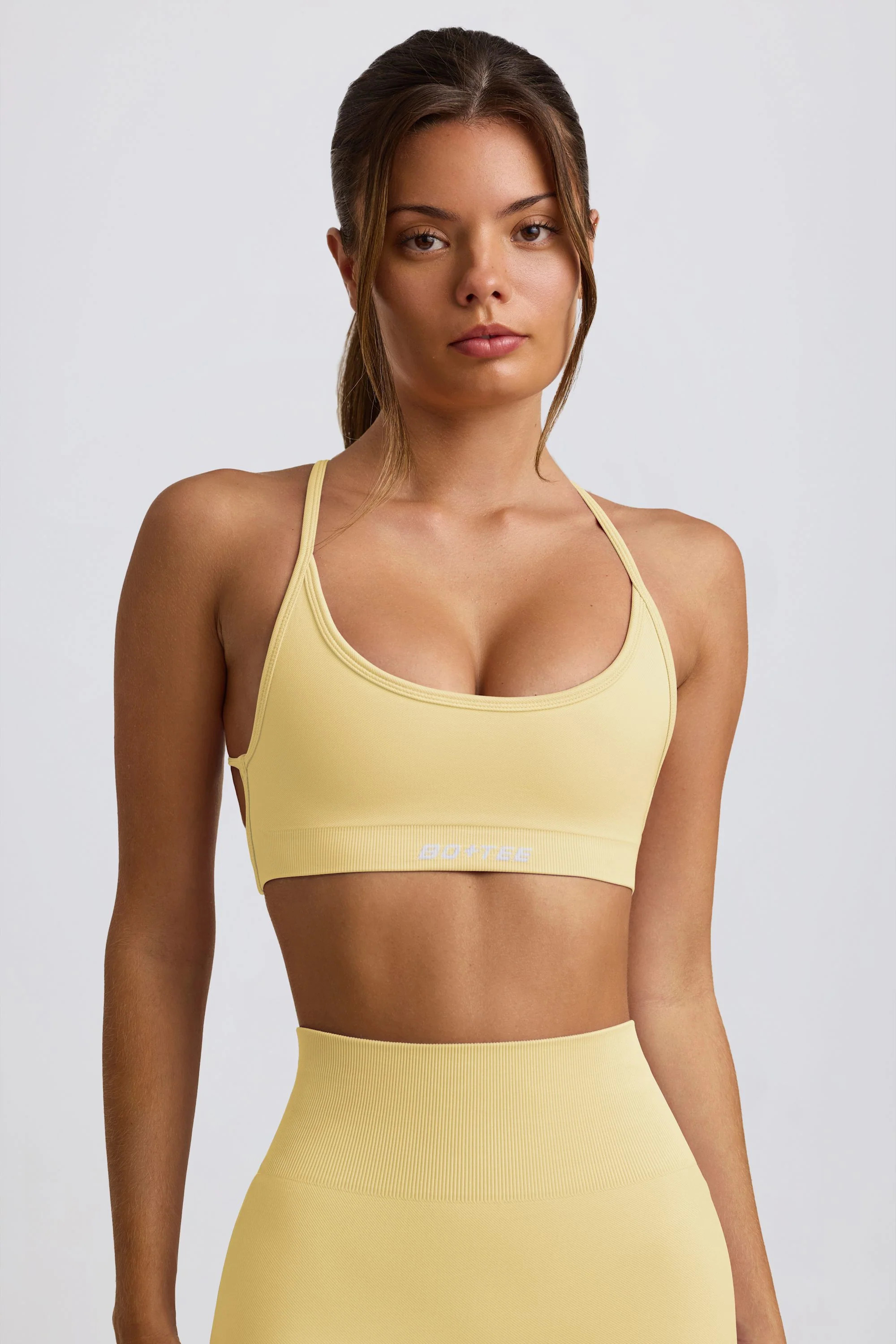 Super Sculpt Seamless Backless Sports Bra in Butter | Oh Polly