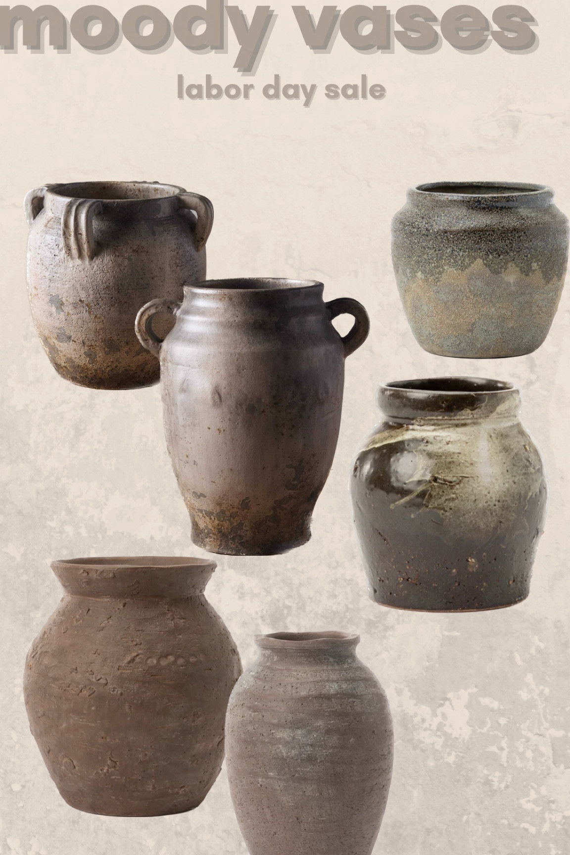 gorgeous moody vases - perfect for organic modern home decor currently on sale

#LTKunder100 #LTKSale #LTKsalealert