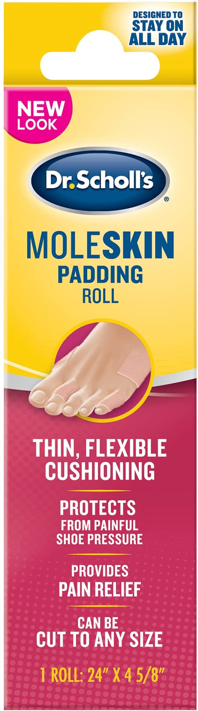 Dr. Scholl’s Moleskin Plus Padding Roll (24" x 4 5/8") / All-Day Pain Relief and Protection fro... | Amazon (US)