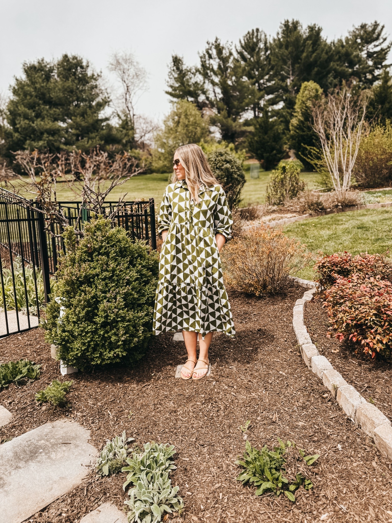 Green printed dress with sandals

#LTKSeasonal #LTKStyleTip #LTKShoeCrush