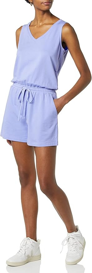 Amazon Essentials Women's Studio Terry Fleece Romper | Amazon (US)