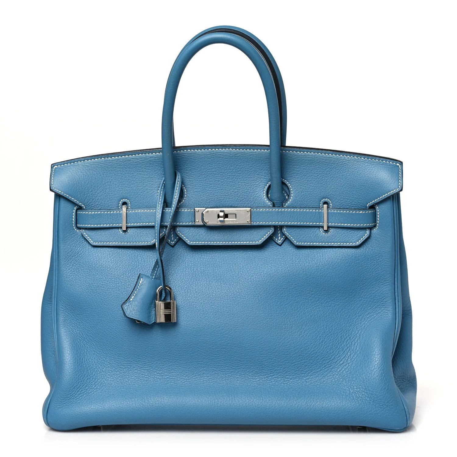 Hermes Taurillon Clemence Birkin 35 Blue Jean | FASHIONPHILE (US)