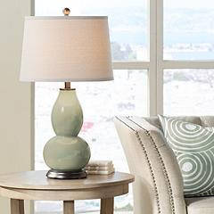 Color Plus Double Gourd 28 3/4" High Sage Green Table Lamp | Lamps Plus