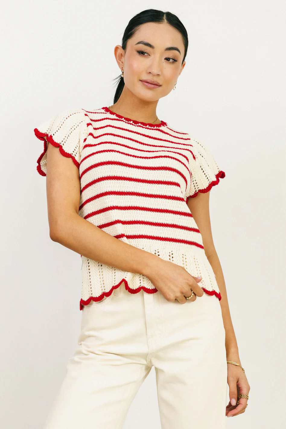 Georgie Striped Sweater in Red | Böhme US