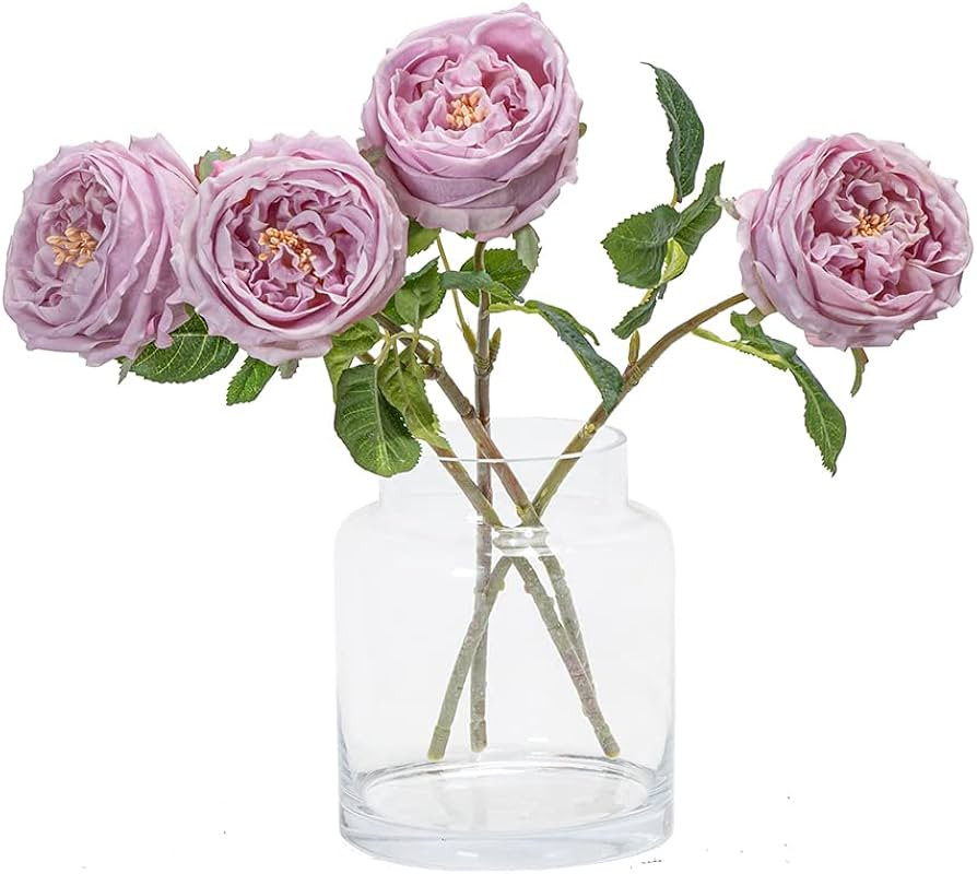 DUYONE Fake Flowers for Decoration Home Decor Real Touch Artificial Flowers Austin Rose Peony Lat... | Amazon (US)