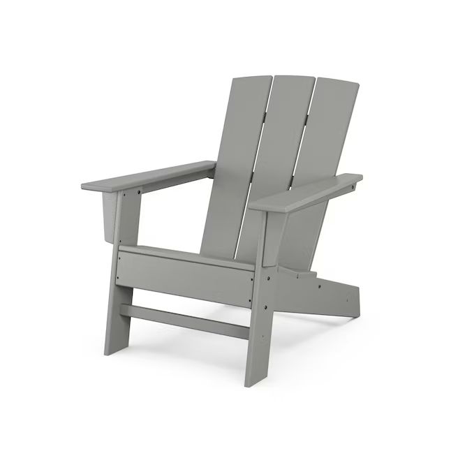 allen + roth by POLYWOOD Oakport Slate Grey HDPE Frame Stationary Adirondack Chair with Slat Seat | Lowe's