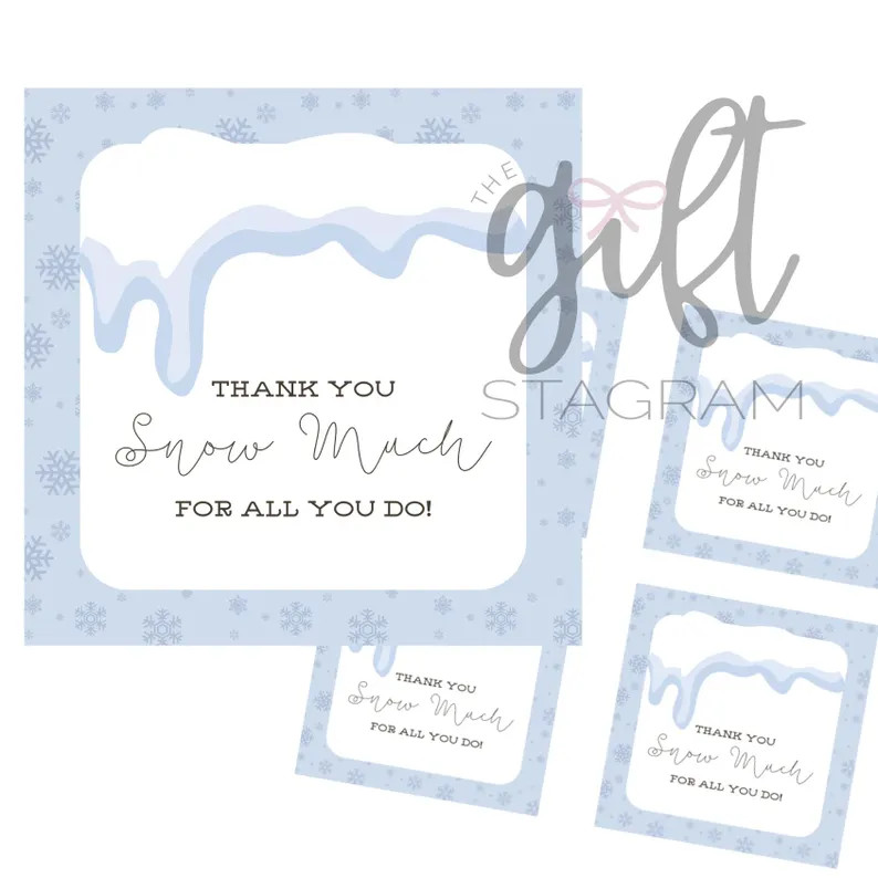 Thank You Snow Much for All You Do Gift Tag | DIGITAL DOWNLOAD | Merry Christmas Gift Tag | Happy... | Etsy (US)