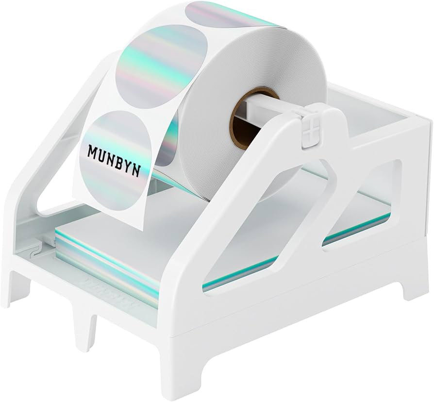 MUNBYN Label Holder for Rolls and Fan-Fold Labels, Shipping Label Roll Holder for Desktop Label P... | Amazon (US)