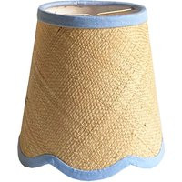 Scalloped Raffia Sconce Shade With Cornflower Blue Detail - Multiple Trim Colors Available Custom Ma | Etsy (US)