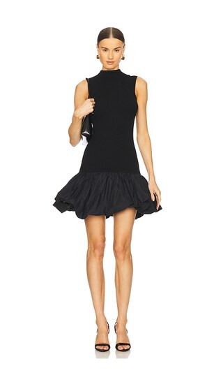 Knit Racer Cut Dress in Black | Revolve Clothing (Global)