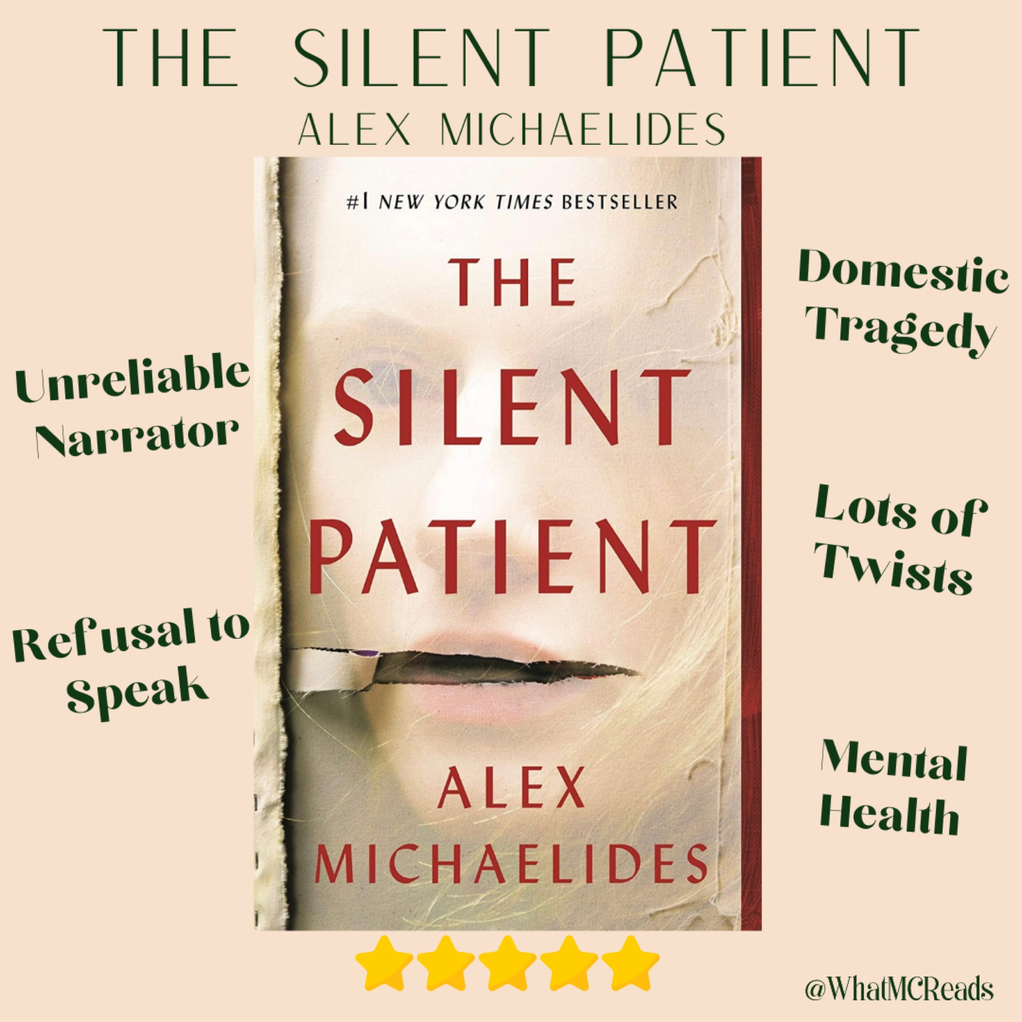 𝐓𝐡𝐞 𝐒𝐢𝐥𝐞𝐧𝐭 𝐏𝐚𝐭𝐢𝐞𝐧𝐭 𝐛𝐲 𝐀𝐥𝐞𝐱 𝐌𝐢𝐜𝐡𝐚𝐞𝐥𝐢𝐝𝐞𝐬 𝐁𝐨𝐨𝐤 𝐑𝐞𝐯𝐢𝐞𝐰

𝐑𝐚𝐭𝐢𝐧𝐠: 5 out of 5 Stars
𝐆𝐞𝐧𝐫𝐞: Mystery Thriller, Suspense, Contemporary Fiction
𝐋𝐞𝐧𝐠𝐭𝐡: 336 pages

The Silent Patient took a long time for me to get into it but once I was, I couldn’t put the book down.  It was full of twists and turns, questioning every character you met.  I was so intrigued into Alicia as a human, trying to figure her out as much as Theo was.  This book has you asking yourself “why?” repeatedly as you read.  I also loved Alicia’s POV; it’s spoken through her diary and her art since she refuses to speak, and I feel that it spoke volumes compared to what she would have said if she was talking.  Where the book fell short is that I didn’t feel it fully explained why Alicia was silent and why Theo wanted her to talk – she’s the silent patient, but to me, there was a missed opportunity to explain that part of the story more. With that said, it didn’t stop me from giving The Silent Patient 5 stars.

Recommend? ✨ For all the hype this book had on Bookstagram, BookTok, and everywhere else, I’m surprised that I didn’t pick it up sooner but I’m happy I eventually did.  While the first half of the book was slow for me, I couldn’t stop turning the pages and reading.  The twists and turns and omission of information really made the book for me. As someone who regularly reads thrillers, the ending was fresh and not like something I’ve read in other thrillers, which I quite enjoyed.

#LTKHome #LTKFindsUnder50 #LTKSeasonal