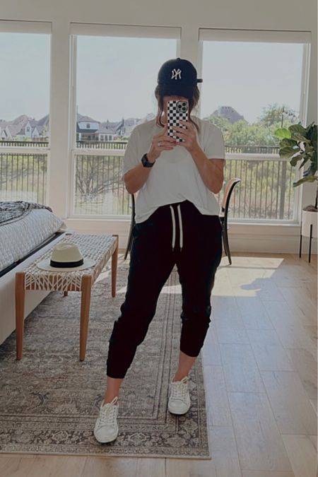 Athleisure outfit, workout outfit, white sneaker, best jogger, crop top, petite wear, soft jogger, crop jogger, white workout top, MagSafe checkered phone case, Panama hat, fashion baseball cap



#LTKstyletip #LTKshoecrush #LTKFind