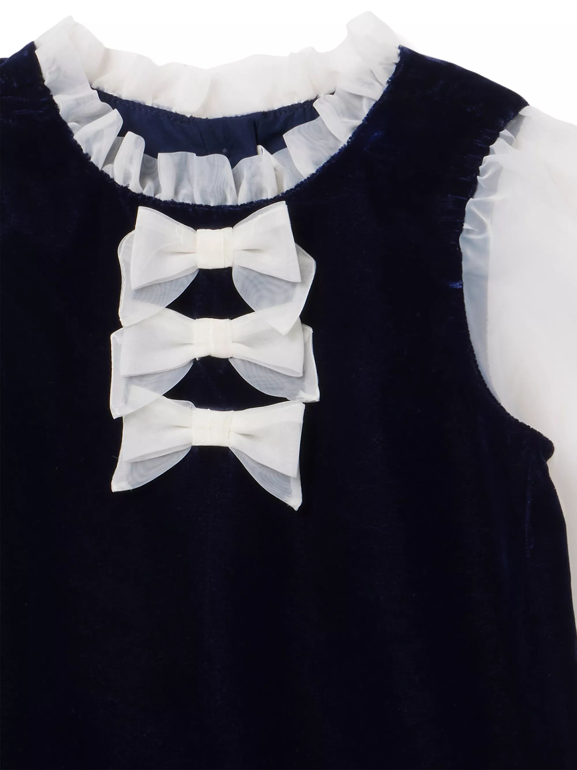 Little Girl's & Girl's Velvet Organza Bow Dress | Saks Fifth Avenue