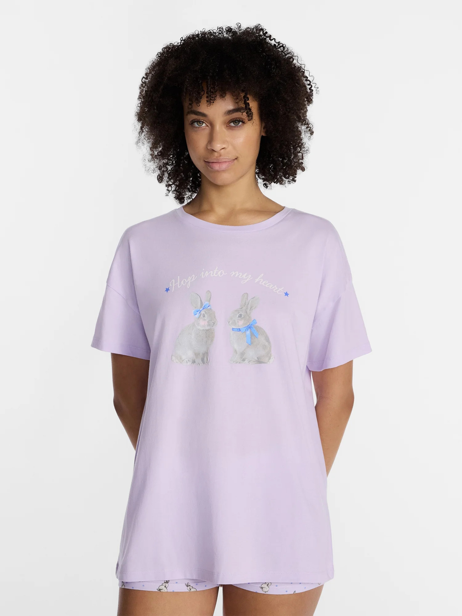 No Boundaries Sleepwear Oversized Graphic Cotton Tee Women’s and Women’s Plus XXS-3X | Walmart (US)