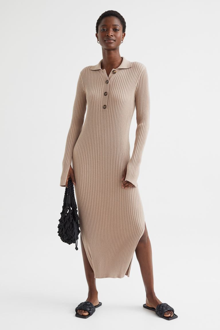 Collared Rib-knit Dress | H&M (US + CA)