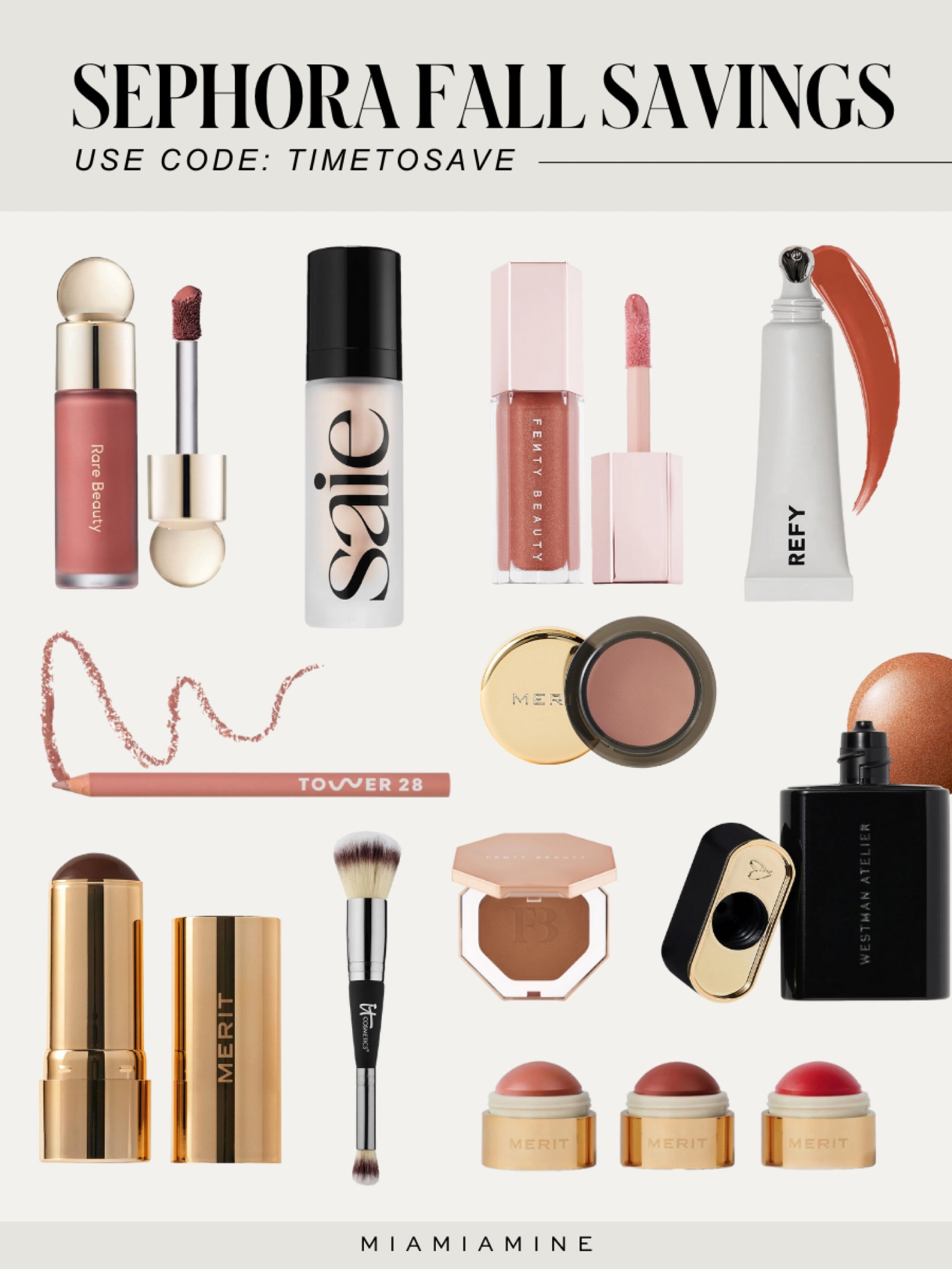 The Sephora fall savings event starts today
Rouge members save 20% off with code: TIMETOSAVE
Westman atelier vitamin c glow drops
Saie highlighter
Rare beauty liquid blush
Merit cream blush
Refy lipgloss 
Tower28 lipliner
It cosmetics complexion brush

#LTKfindsunder100 #LTKHolidaySale #LTKbeauty