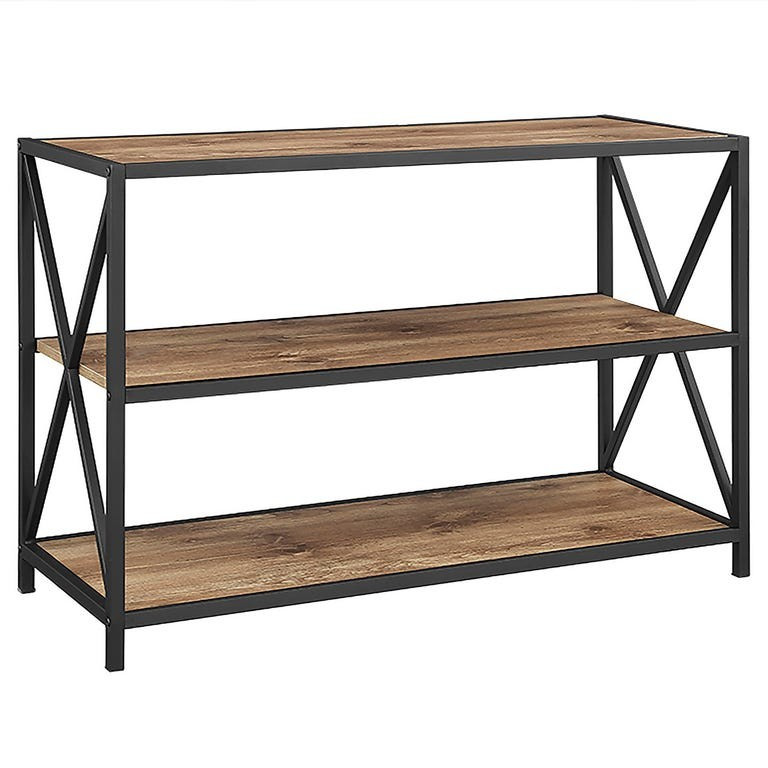 Barnwood 40" Metal & Wood Bookshelf | Pier 1 Imports