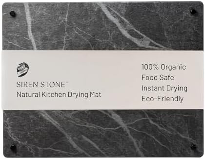 Natural Stone Dish Drying Mat 18" x 14", Slate Color - Diatomaceous Earth Kitchen Mat | Quick Dry... | Amazon (US)