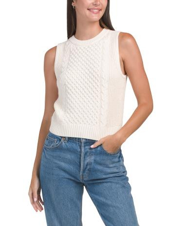 Cropped Cable Tank Top | TJ Maxx