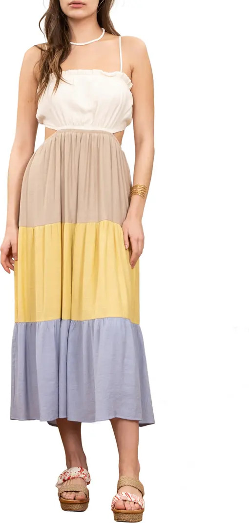 Waist Cutout Colorblock Maxi Dress | Nordstrom Rack