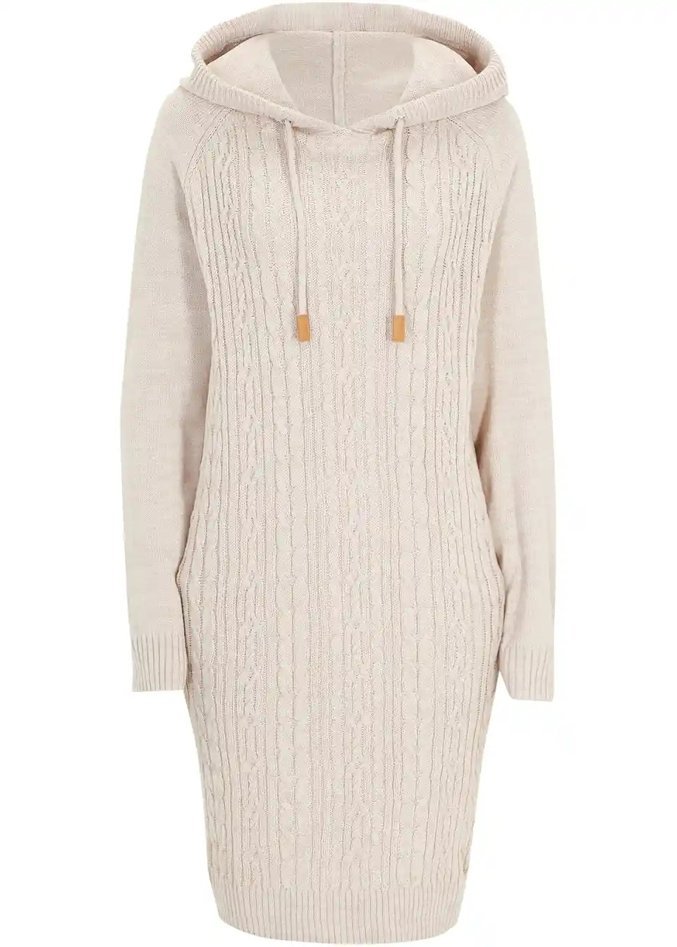 Kapuzen-Strickkleid mit Zopfmuster | Bonprix DE