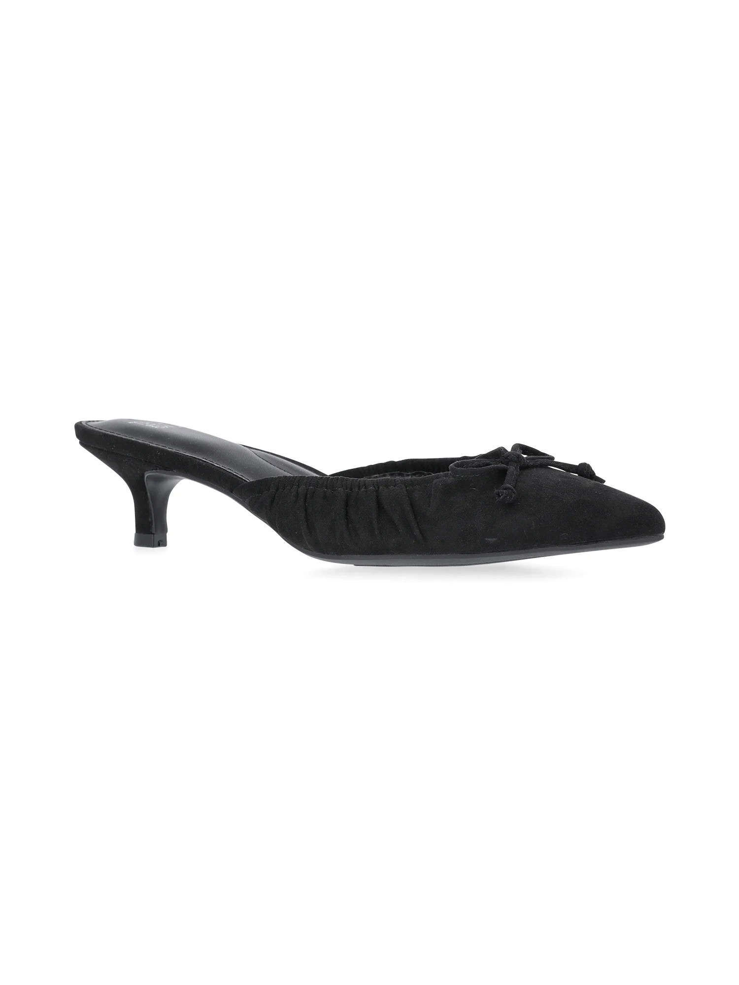 Time and Tru Women's Faux Suede Kitten Heel Mules | Walmart (US)