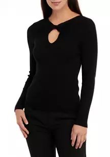 Women's Lurex Cut Out Sweater | Belk