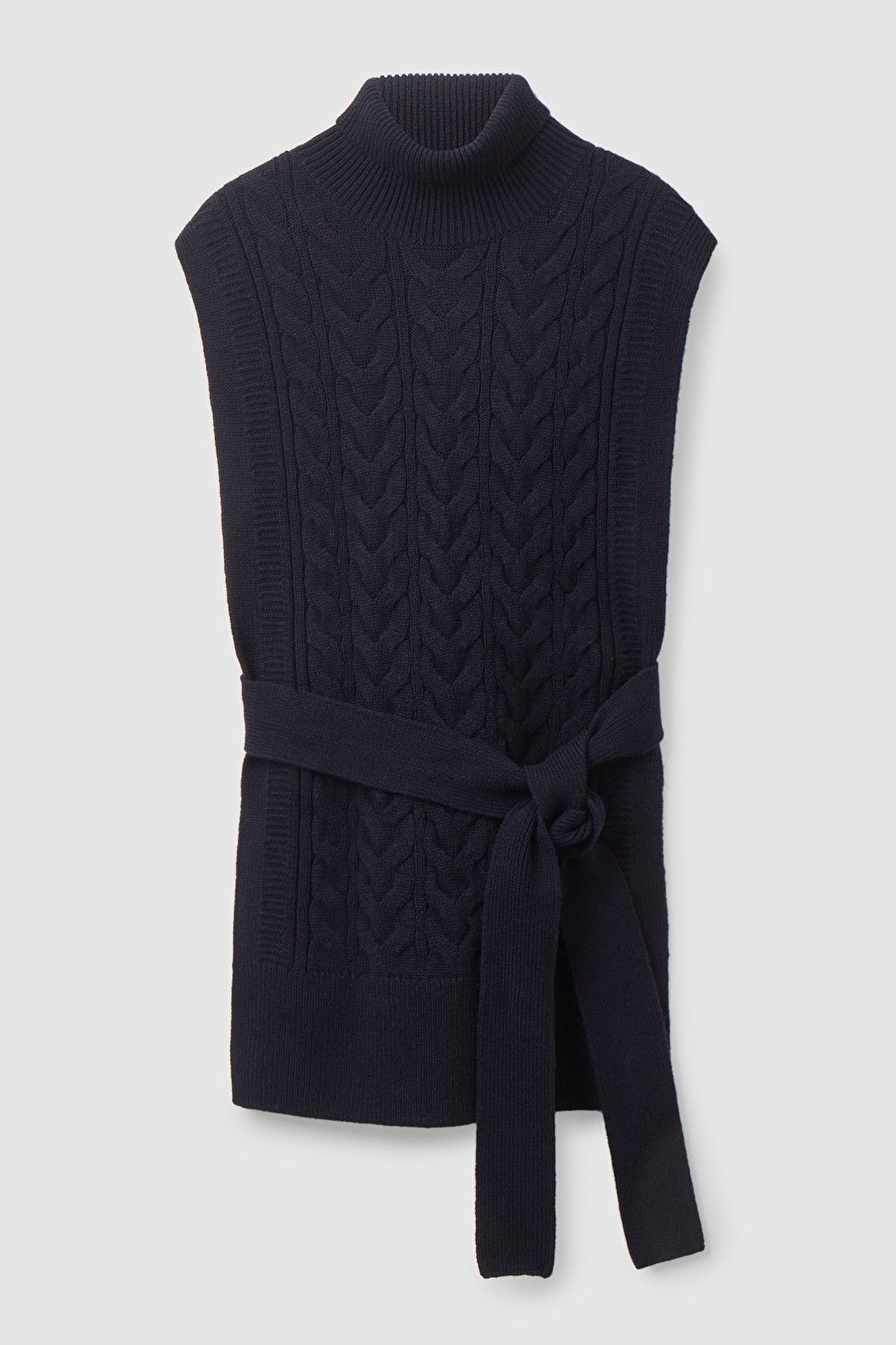 CABLE KNIT ROLL-NECK BELTED VEST | COS (EU)